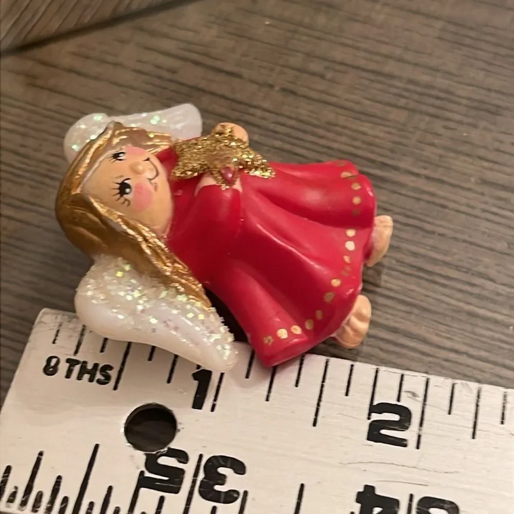 Vintage S. Lehman Red Dress Angel Pin - Brooch Designed for Fun World 1990’s